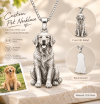 Personalized S925 Sterling Silver 3D Sculpted Pet Photo Necklace Custom Pet Relief Pendant Unique Dog Cat Memorial Jewelry Gift for Pet Lovers