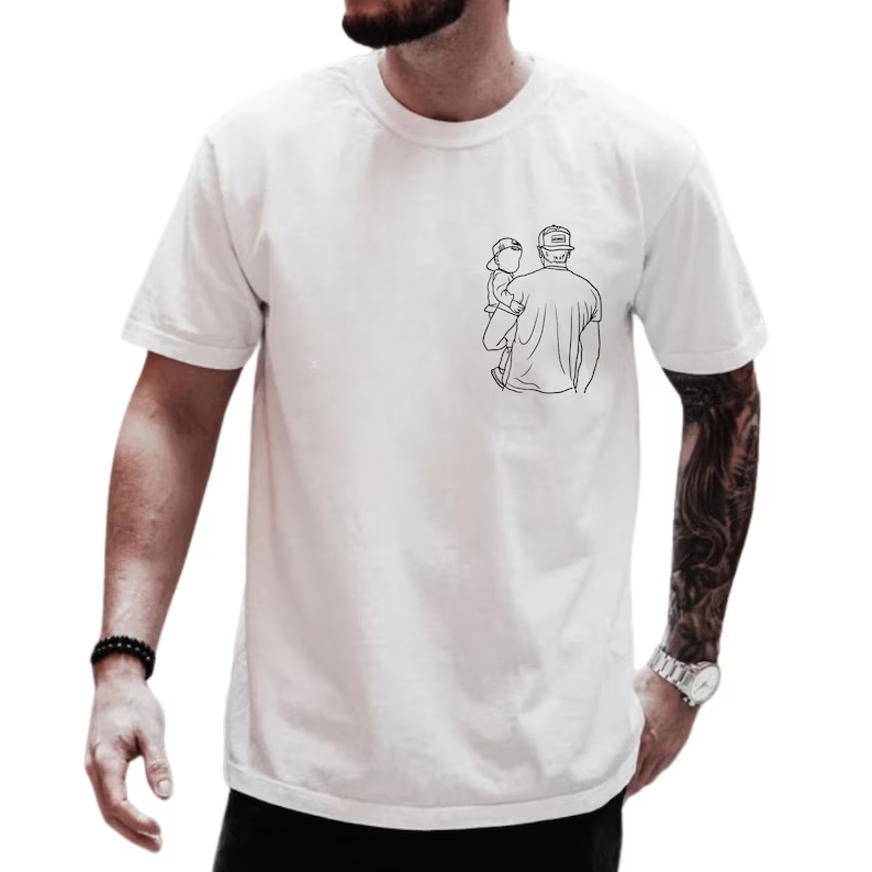 Custom Photo Shirt For Dad Fathers Day Gifts Father's Day Shirt Personalized Dad Portrait Shirt Dad Birthday Gifts