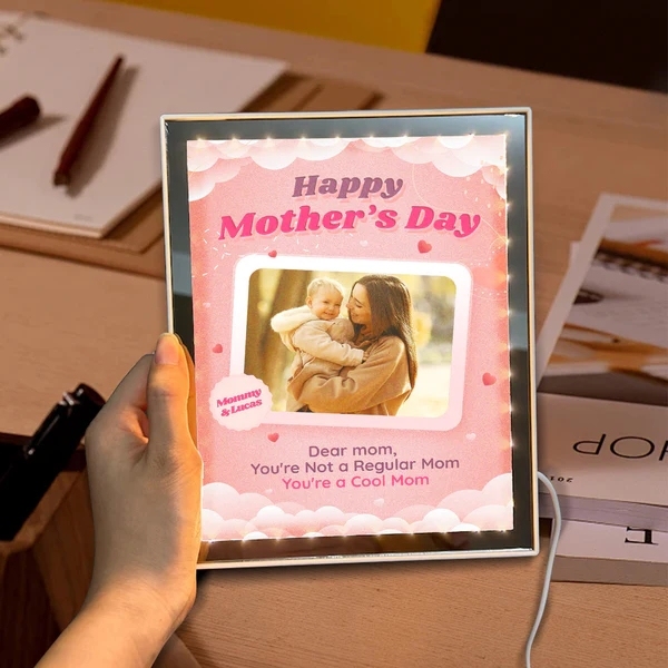 Custom LED Mirror Frame Lamp Gifts for Mum Personalized Mommy & Me LED Mirror Frame Lamp-1