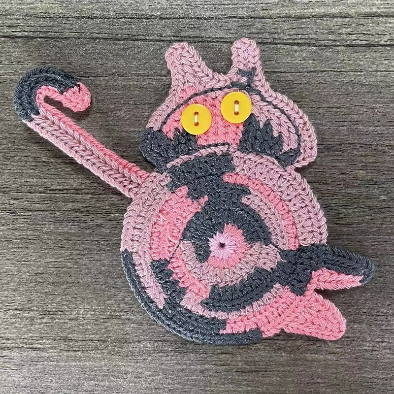 Funny Cat Butt Coasters Handmade Knitted Drink Coasters for Home Table Decor Cute Crochet Cat Bum Mats