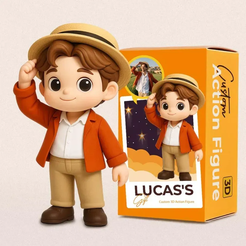 Custom 3D Action Figure From Your Photo Personalized Toy Figure for Travel Lover