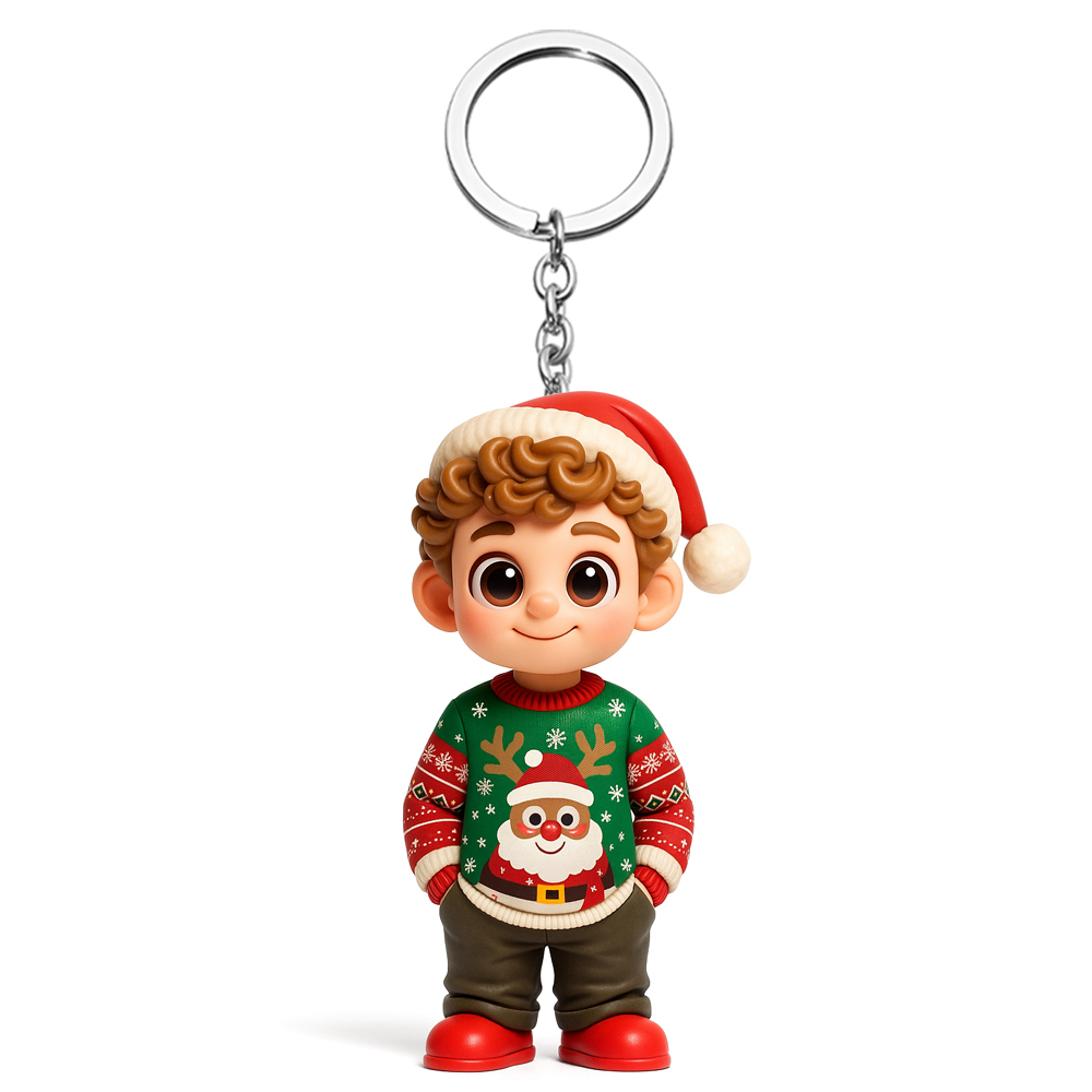 Valentine's Gifts for Him Custom 3D Keychain Figure from Your Photo Personalized Mini Doll Gift