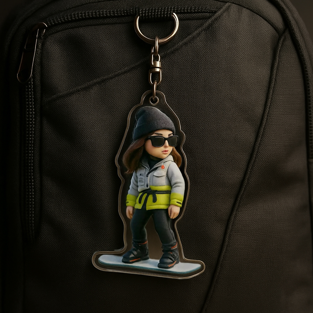 Custom Couple Keychain Personalized Acrylic Cartoon Keychain Photo Bag Charm Unique Keepsake Gift For Lover Anniversary Birthday Valentine's Day Holiday Gift
