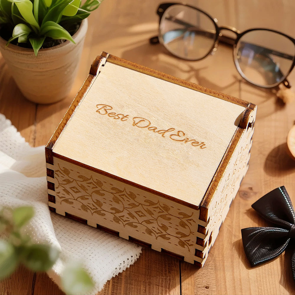 Custom Digital Music Box Any song Tune or Voice Personalized Wooden Photo Music Box with Text Father's Day Gifts