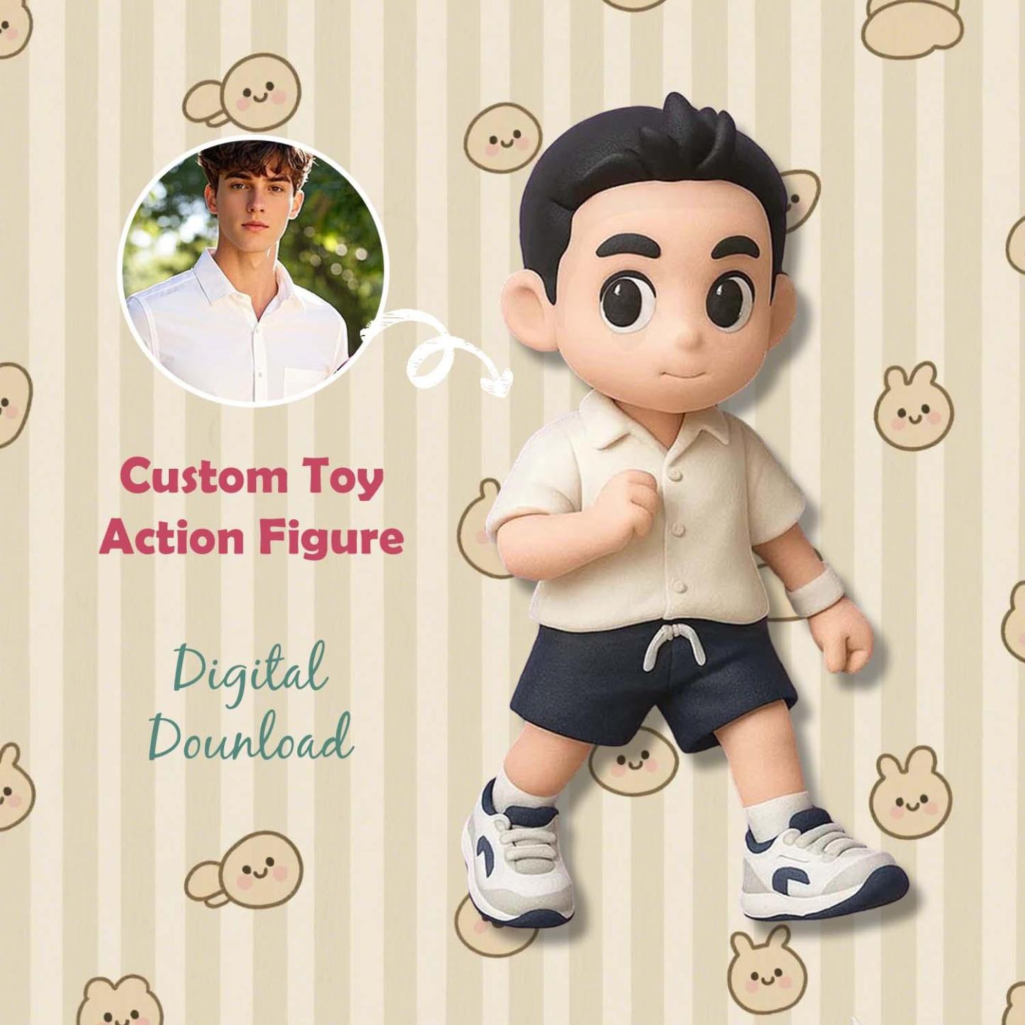 Custom 3D Action Figure From Your Photo Personalized Toy Figure Custom Action Figure Gifts For Him/Her - CustomPhotoKeychainUK