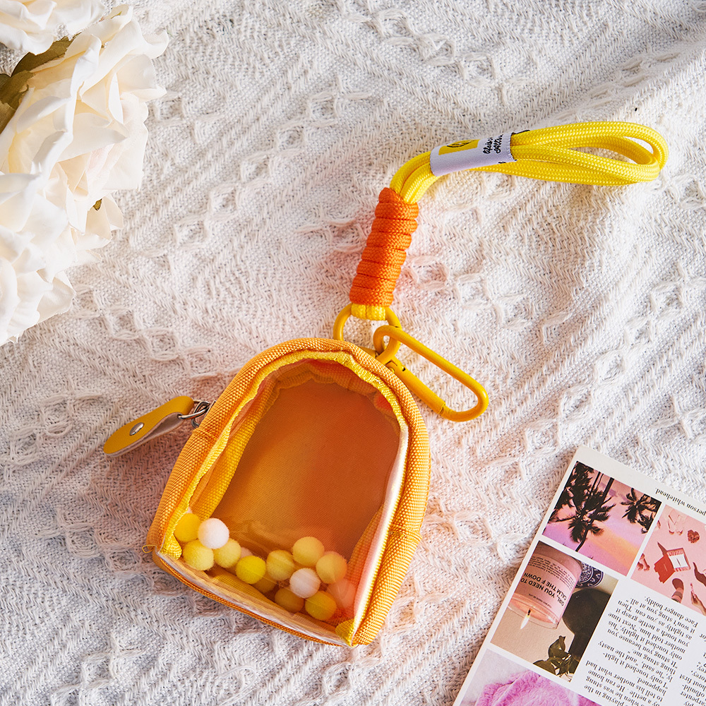 (4/6/8 Size) 3D Colorful Fabric Bag Charm Strolling Figure Bag Yellow - CustomPhotoKeychainUK