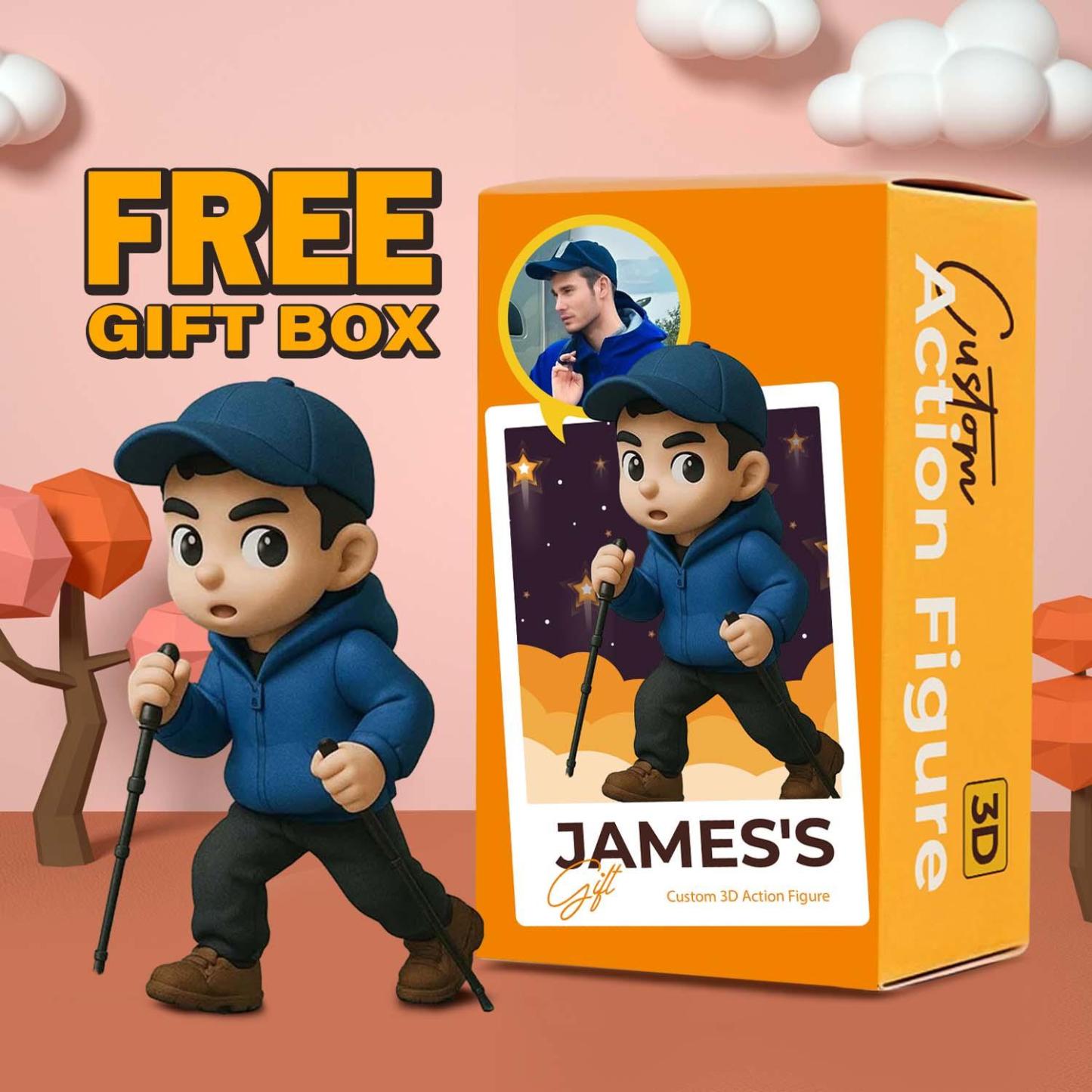 Custom 3D Action Figure From Your Photo Personalized Toy Figure Custom Action Figure Gifts For Him/Her - CustomPhotoKeychainUK