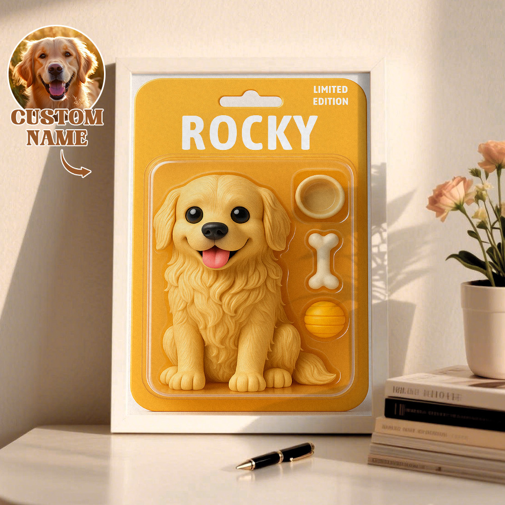 Custom Pet Photo Cartoon Wooden Frame Decorations Cute Decor Plaque Gifts