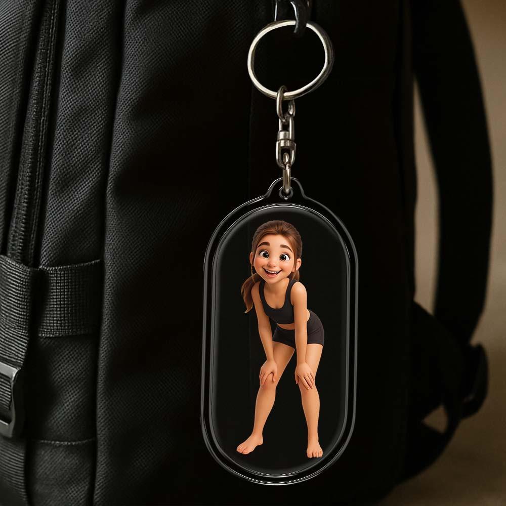 Custom Couple Keychain Personalized Acrylic Cartoon Keychain Photo Bag Charm Unique Keepsake Gift For Lover Anniversary Birthday Valentine's Day Holiday Gift
