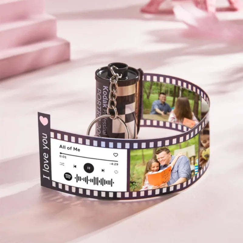 Custom Text For The Film Roll Keychain Personalized Picture Camera Roll Keychain with Reel Album Customized Gifts