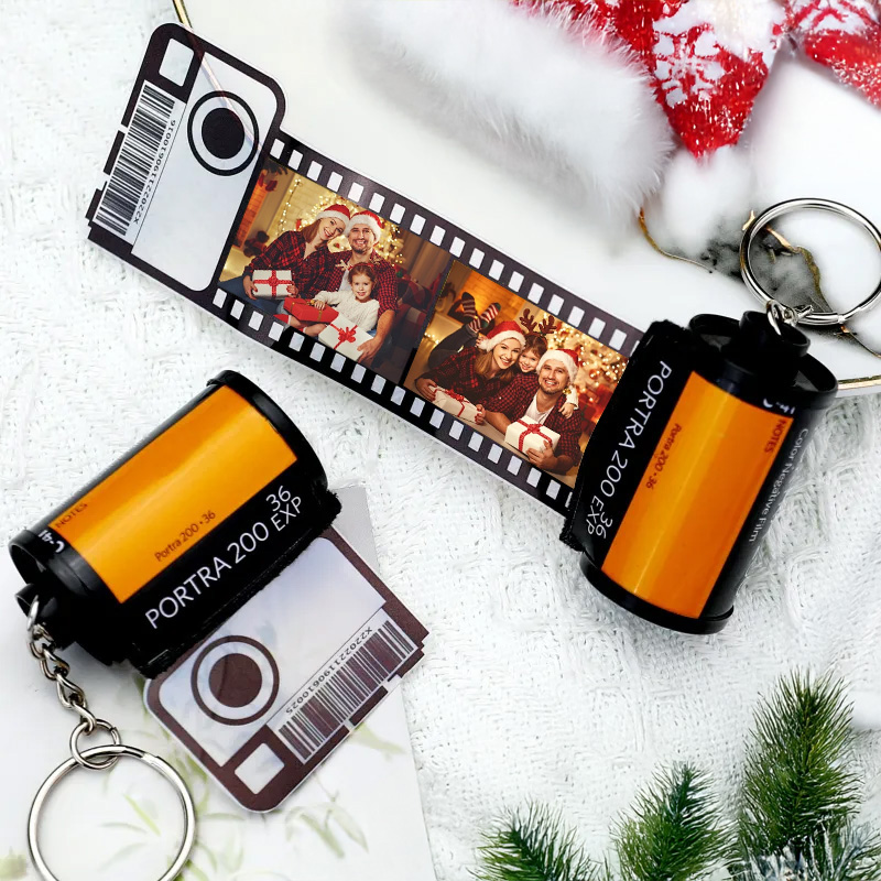 Family Film Keyring Camera Roll Keychain Personalized Photo Keyring