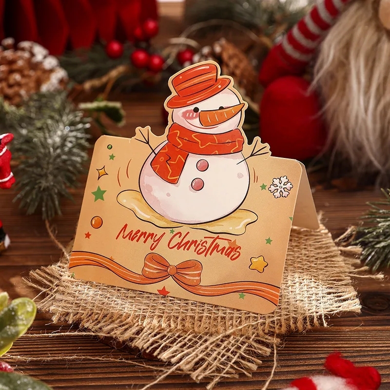 Handwritten Christmas Greeting Card Retro Cartoon Design Decoration Small Festive Gift Card Simple Style