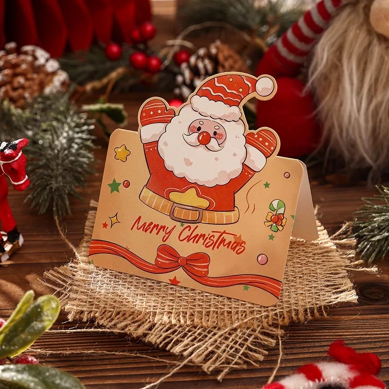 Handwritten Christmas Greeting Card Retro Cartoon Design Decoration Sm