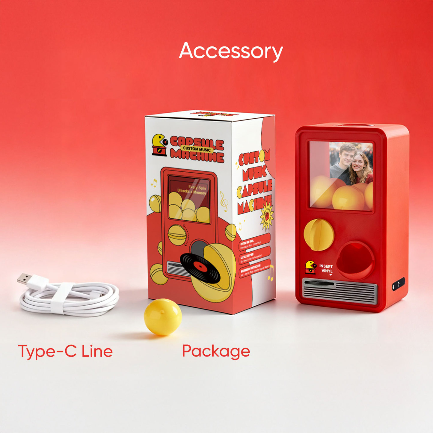 (Pre-Sale, Ships on 25th Oct) Personalized Music and Photo Music Gachapon Machine Custom Song Mini Record Box Anniversary Gift Christmas Gifts