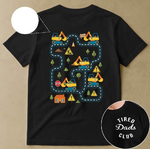 Personalized Shirt Tired Dads Club Construction Car Track Massage Funny Father Day Gifts For Dad - CustomPhotoKeychainUK