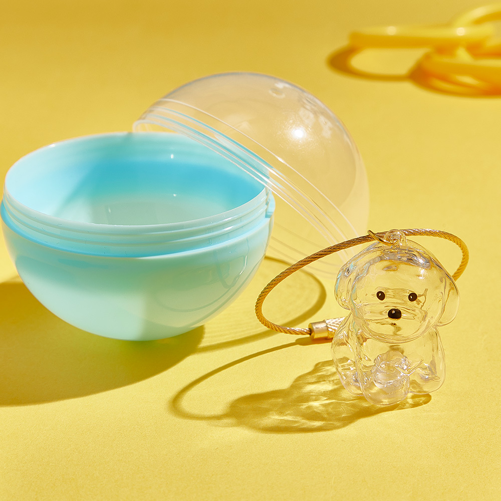 Dog Hair Souvenir Keychain Transparent Dog Hair Memory Capsule Jewelry Dog Hair Storage Suitable for Pet Lovers