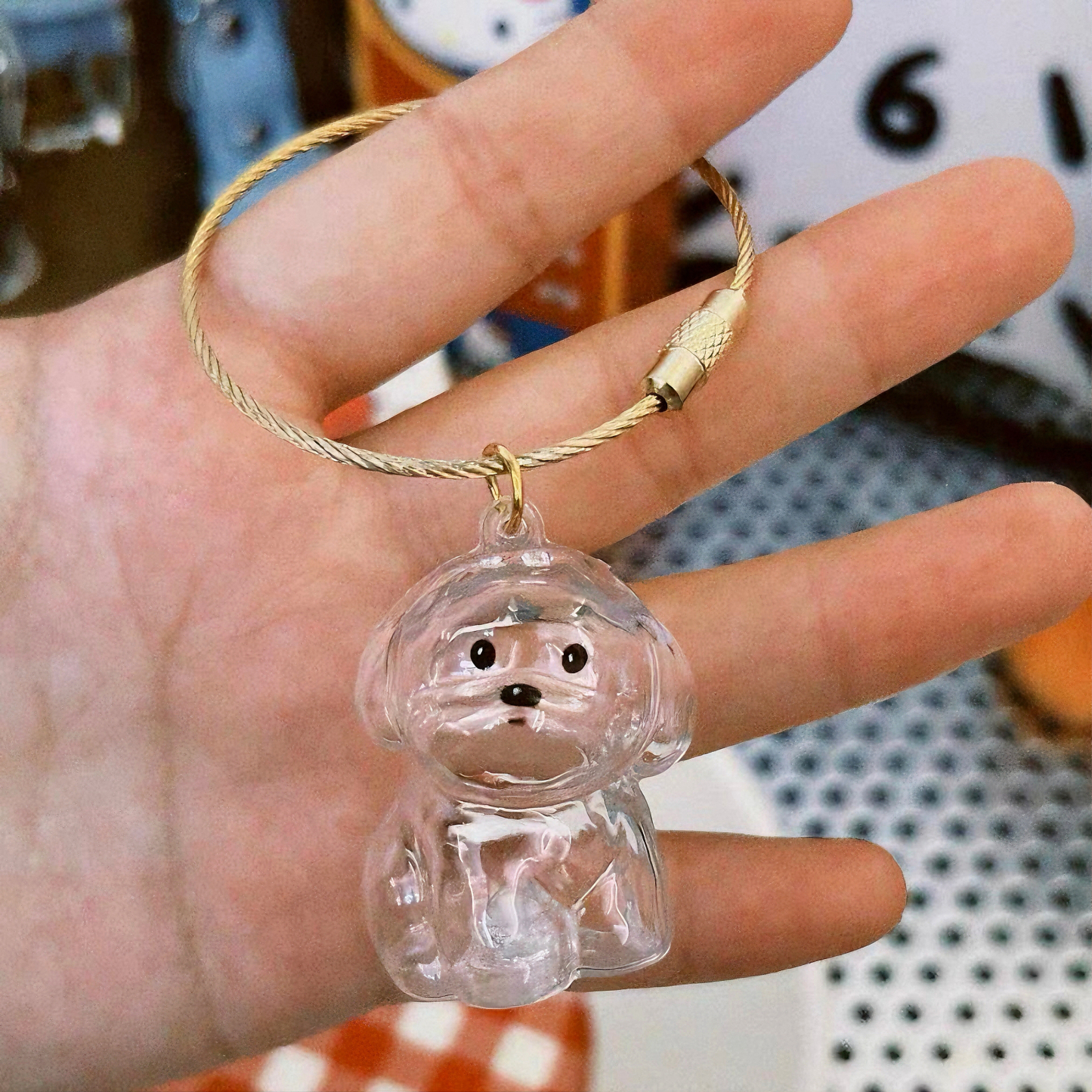 Dog Hair Souvenir Keychain Transparent Dog Hair Memory Capsule Jewelry Dog Hair Storage Suitable for Pet Lovers
