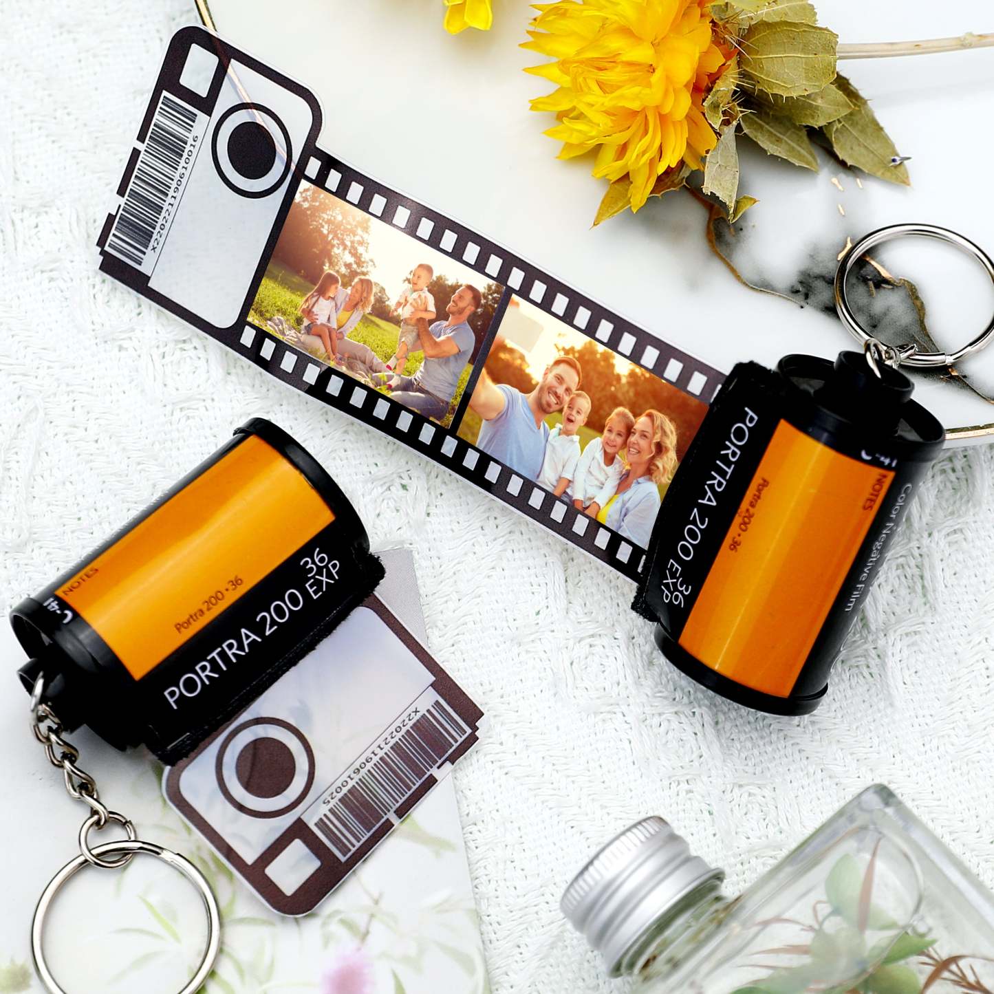 Gifts for Family Custom Camera Roll Keychain Personalized Film Keyring Gifts