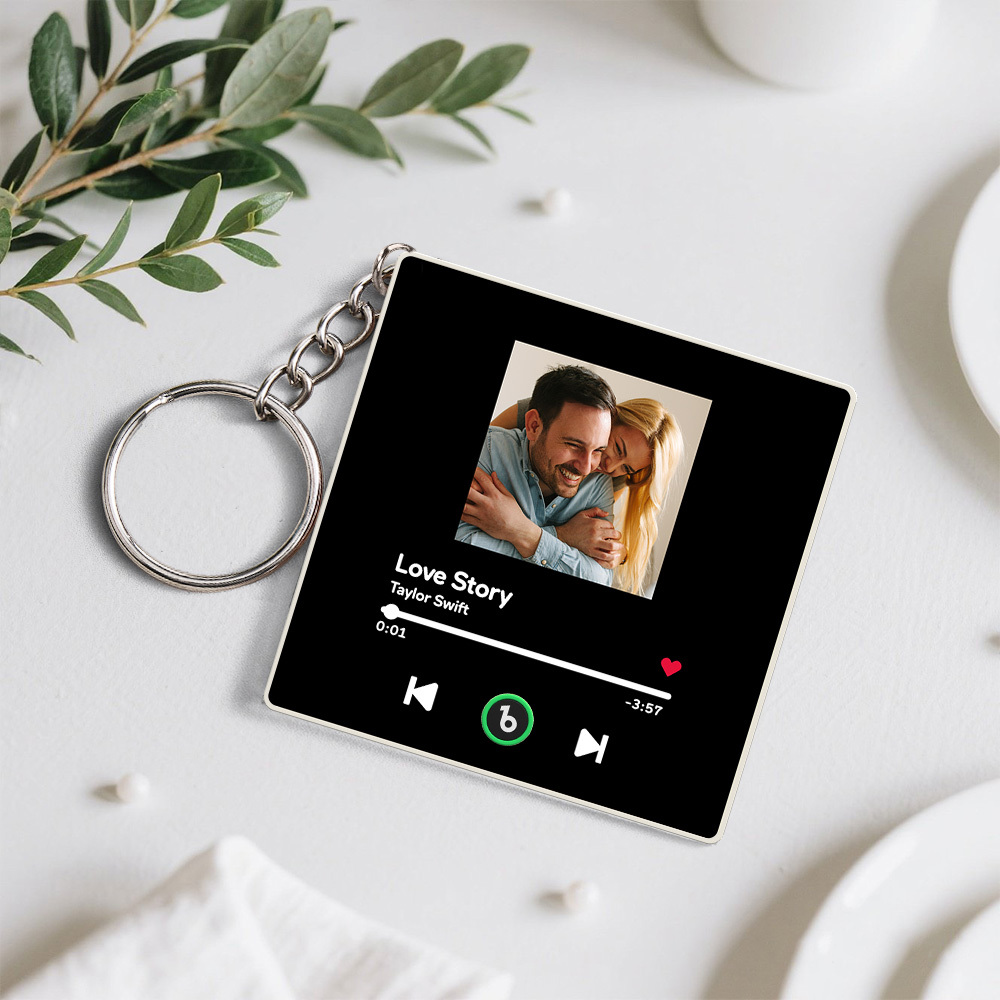 Personalized Photo Music Key Chain Album Box Bag Charm That Plays Music Without Cell Phone Anniversary Gifts - CustomPhotoKeychainUK