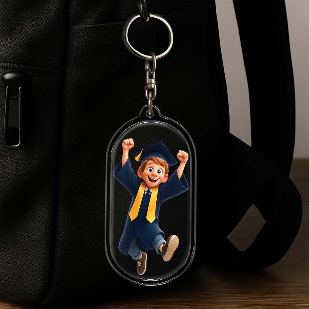 Custom Couple Keychain Personalized Acrylic Cartoon Keychain Photo Bag Charm Unique Keepsake Gift For Lover Anniversary Birthday Valentine's Day Holiday Gift