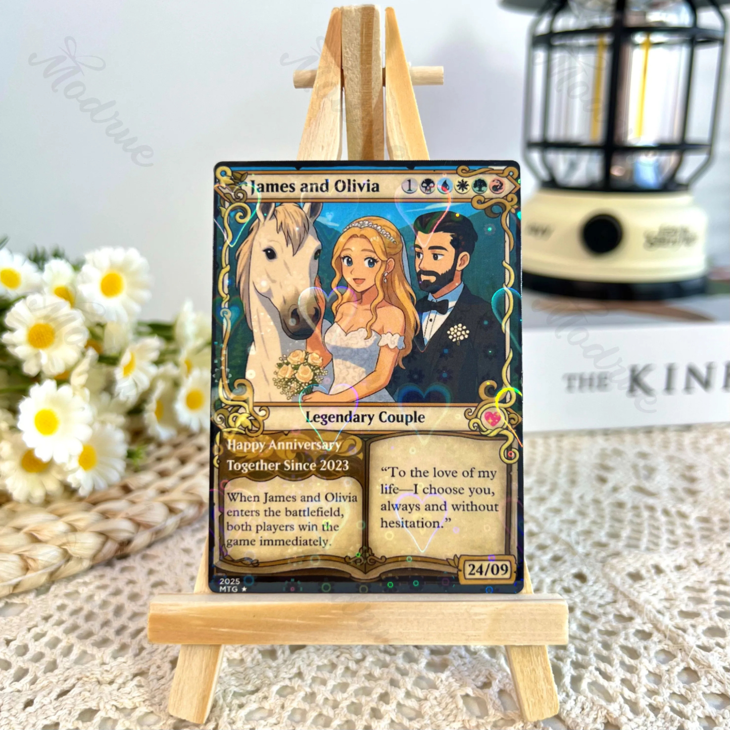 Personalized Magic Card Couple Photo Anime Style Valentine's Day Gift for Couple - CustomPhotoKeychainUK