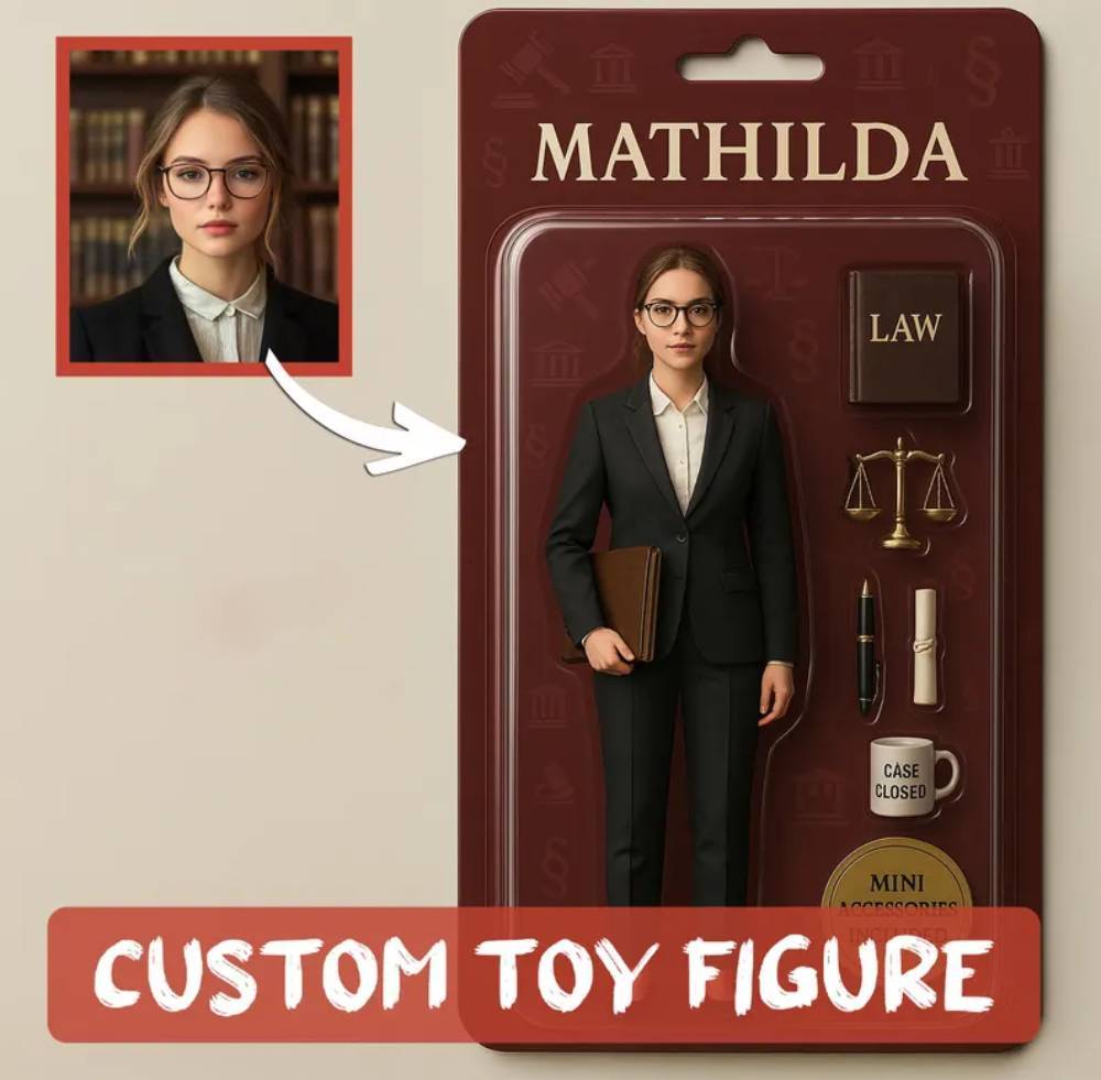 Custom 3D Effect Action Figure Pack Packaging Toy Box Style Art Gift Personalized Acrylic Car Hanger Gift for Dad - CustomPhotoKeychainUK