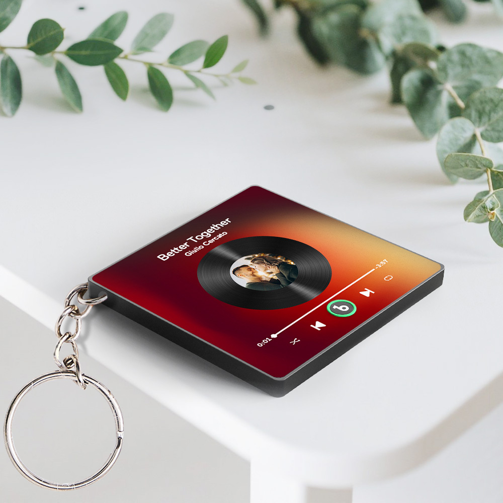 Personalized Photo Music Key Chain Album Box Bag Charm That Plays Music Without Cell Phone Anniversary Gifts - CustomPhotoKeychainUK