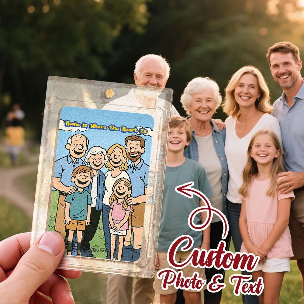 Personalized Cartoon Style Card Present for family Turn Your Photo into a Unique Collectible - CustomPhotoKeychainUK