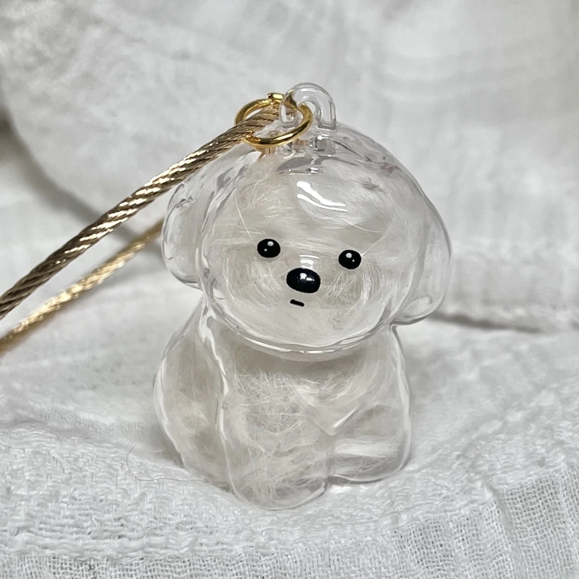 Dog Hair Souvenir Keychain Transparent Dog Hair Memory Capsule Jewelry Dog Hair Storage Suitable for Pet Lovers