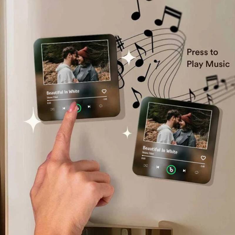 Custom Music Fridge Magnet Personalized Song Magnet Birthday Gift for Him