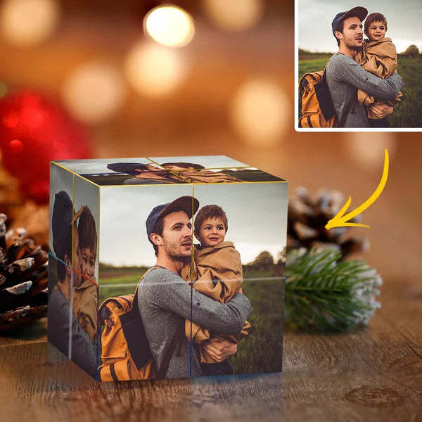Father's Day Gift Custom Photo Rubic's Cube Multiphoto Colorful Cube for Dad Photo Cubic Gifts for Father