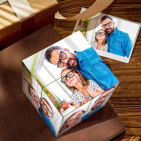 Custom Photo Frame Multiphoto Colorful Rubic's Cube Personalized Infinity Photo Rubic's Cube Gift