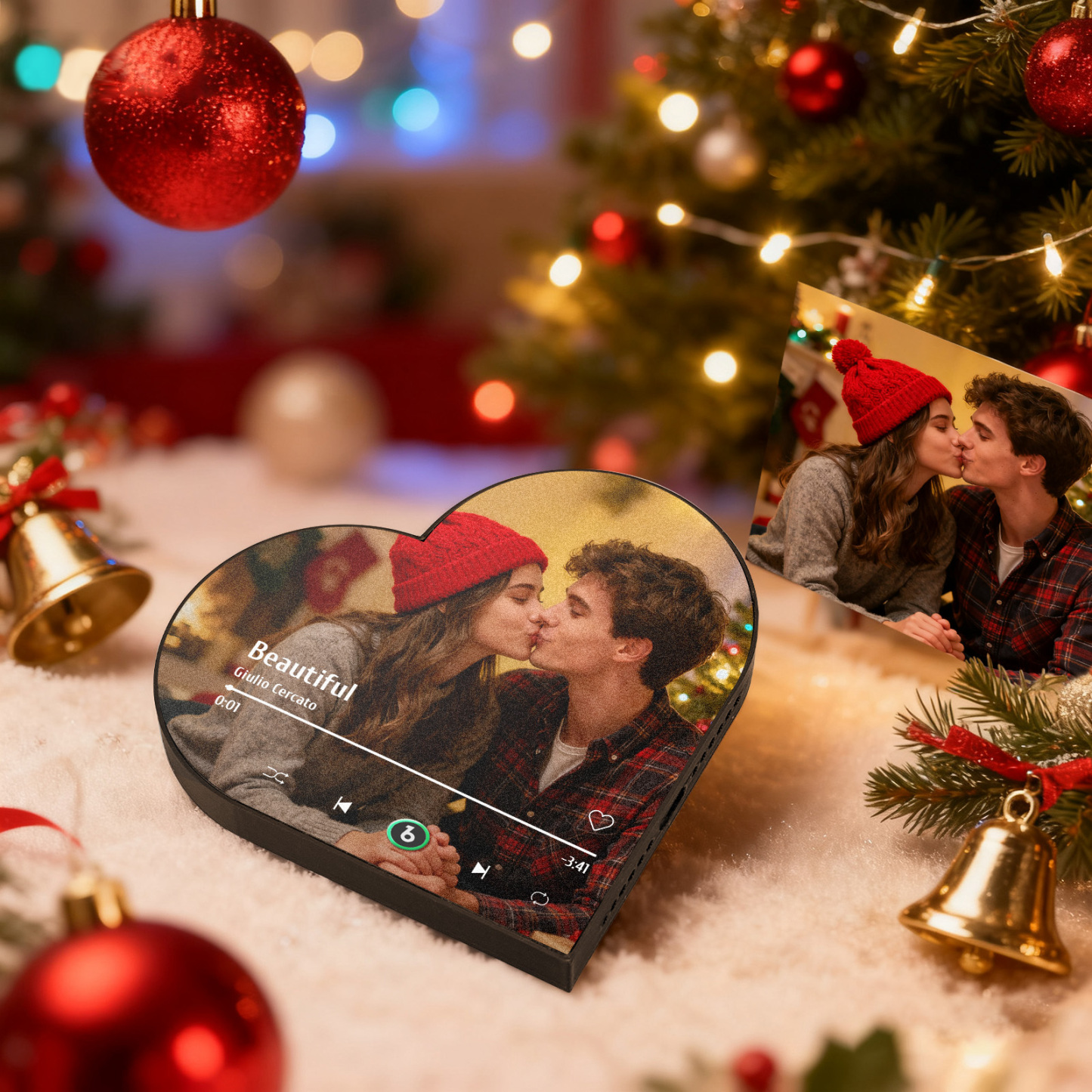 Christmas Gifts Custom Music Fridge Magnet Custom Heart Frame Album Fridge Magnet Music Wall Photo Sticker