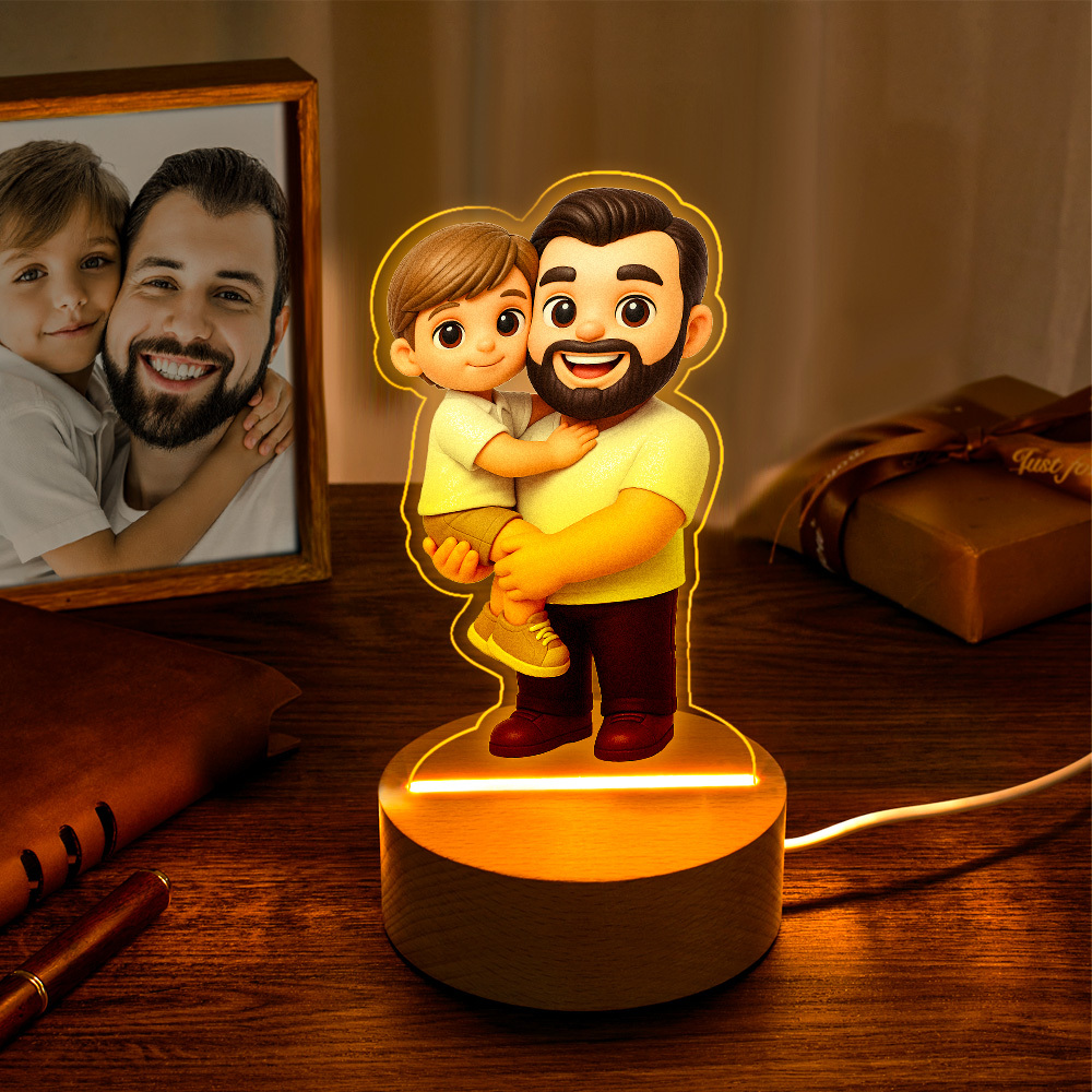 Customizable cartoon character night light great gift for dad or loved ones
