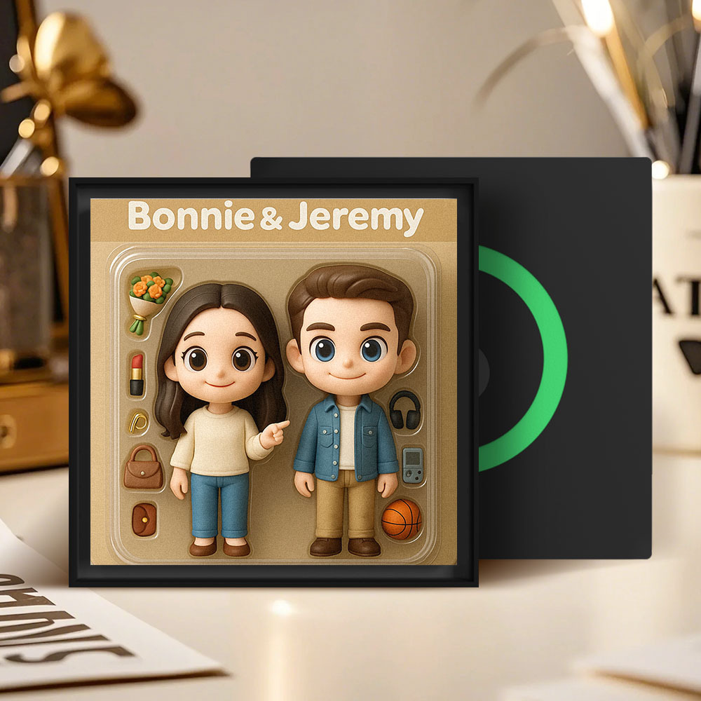 Custom Action Figure AI Photo Personalized Toy Box Art Style Music Fridge Magnets That Can Play Songs Gift for Couple
