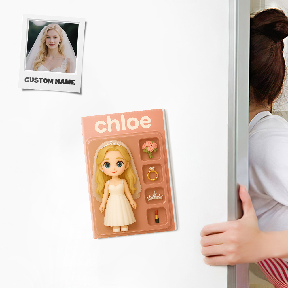 Full Body Custom 3D Effect Action Figure Pack Packaging Toy Box Style Art Gift Personalized Acrylic Fridge Magnets Couple's Gifts Wedding Gifts - CustomPhotoKeychainUK