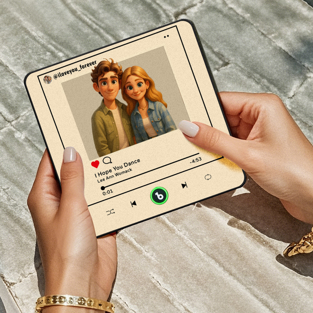 Personalized Cartoon Instagram Style Photo Album Fridge Magnet Music Wall Photo Sticker Music Movement That Can Be Played Without Cell Phone Music Fridge Magnet Pro Can Play Songs Best Gift for Lover