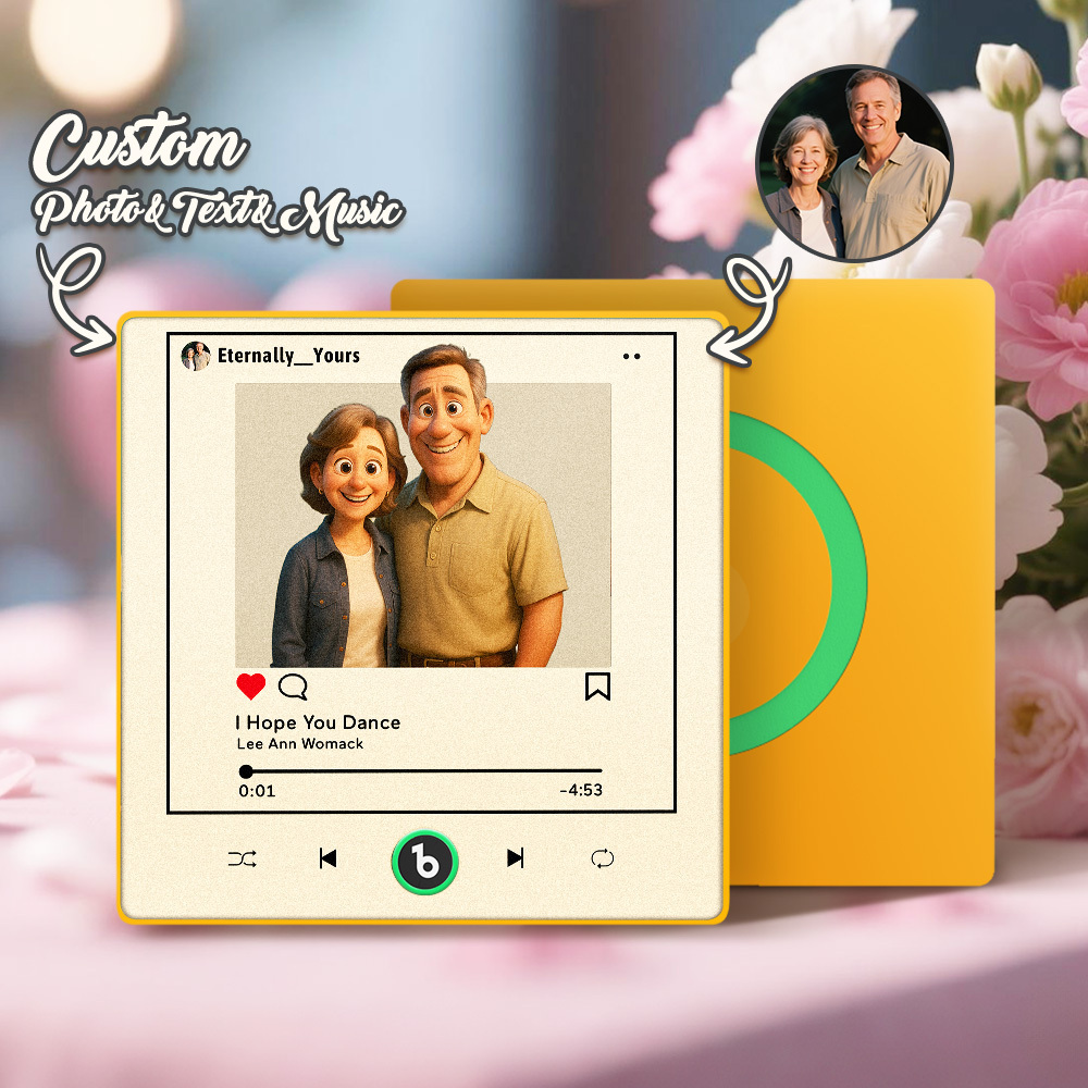 Personalized Cartoon Instagram Style Photo Album Fridge Magnet Music Wall Photo Sticker Music Movement That Can Be Played Without Cell Phone Music Fridge Magnet Pro Can Play Songs Best Gift for Lover