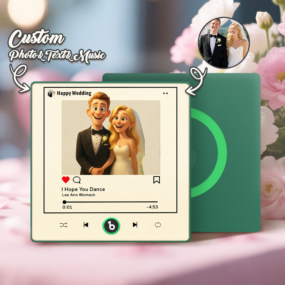 Personalized Cartoon Instagram Style Photo Album Fridge Magnet Music Wall Photo Sticker Music Movement That Can Be Played Without Cell Phone Music Fridge Magnet Pro Can Play Songs Best Gift for Lover