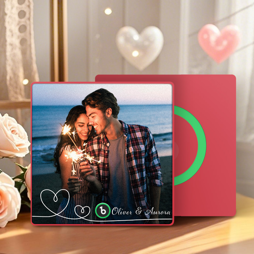 Custom Music Fridge Magnet Couple Photo Warm  Magnet Custom Music Fridge Magnet For Her