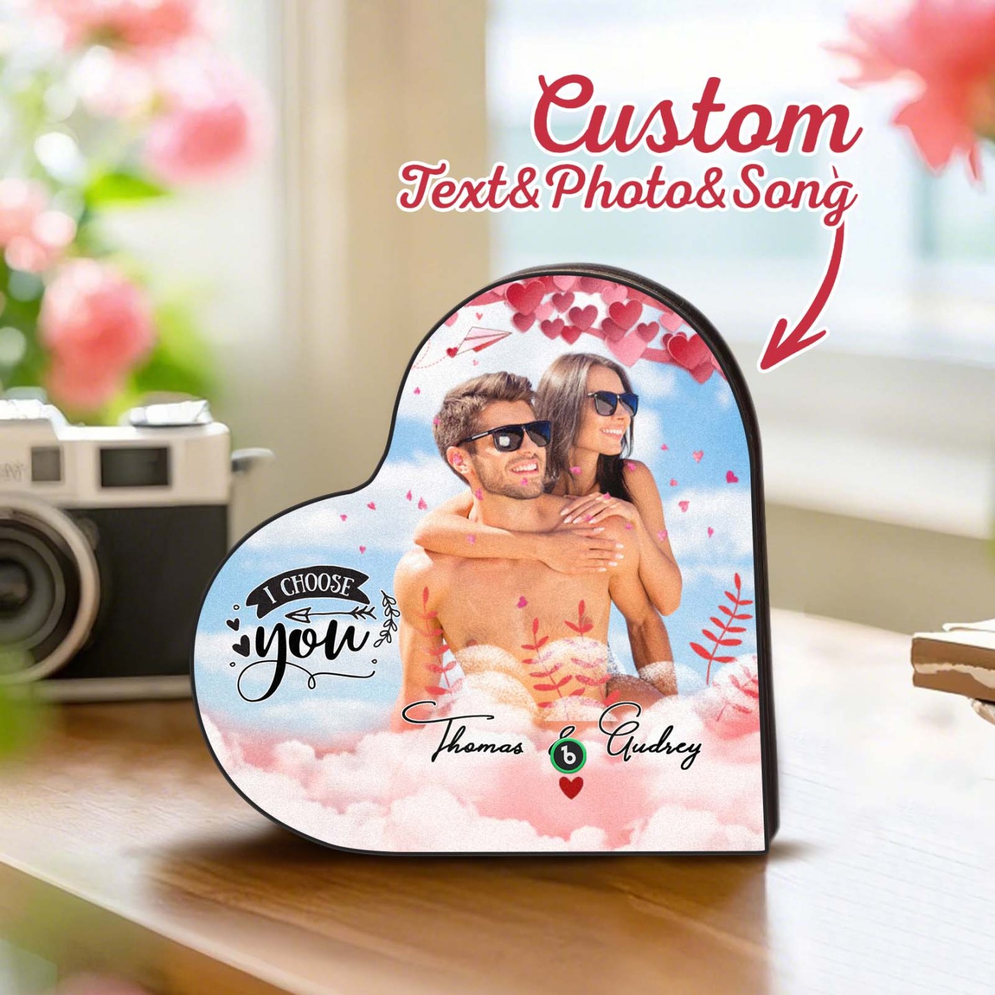 Personalized Music Fridge Magnet, Custom Music Wall Photo Sticker, Best Gift for Him - CustomPhotoKeychainUK