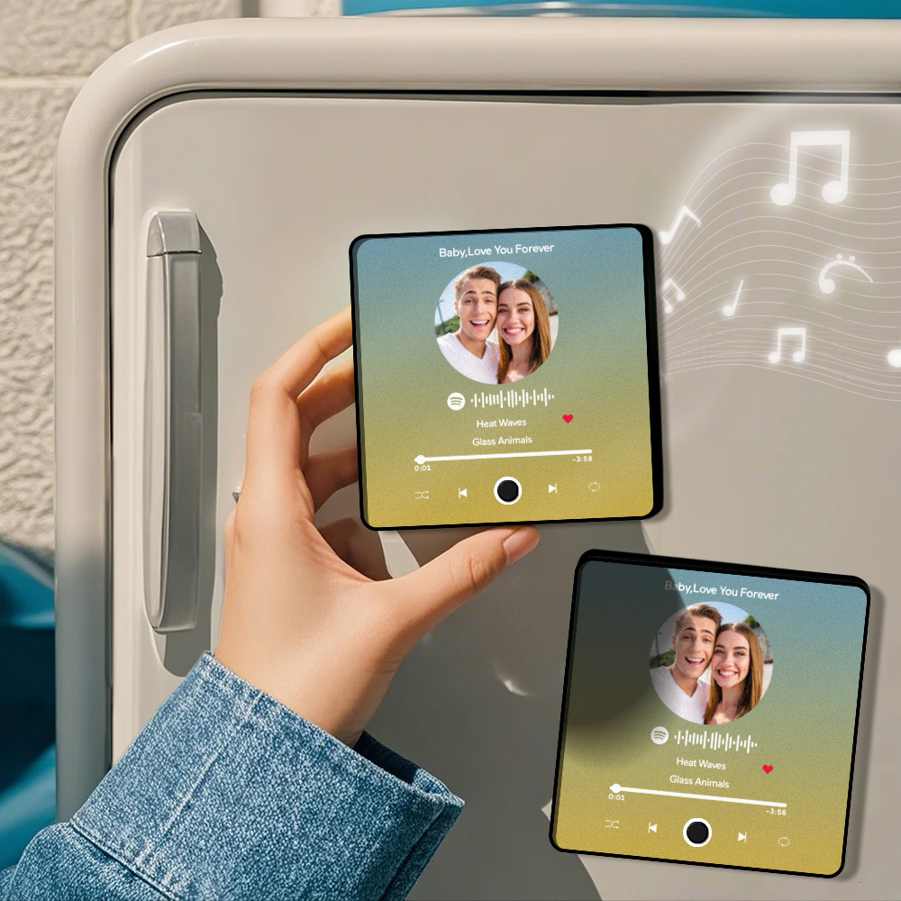 Personalized Photo Album Fridge Magnet Music Wall Photo Sticker Music Movement That Can Be Played Without Cell Phone Music Fridge Magnet Pro Can Play Songs