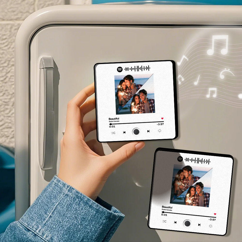 Personalized Photo Album Fridge Magnet Music Wall Photo Sticker Music Movement That Can Be Played Without Cell Phone Music Fridge Magnet Pro Can Play Songs Christmas Gift for Her