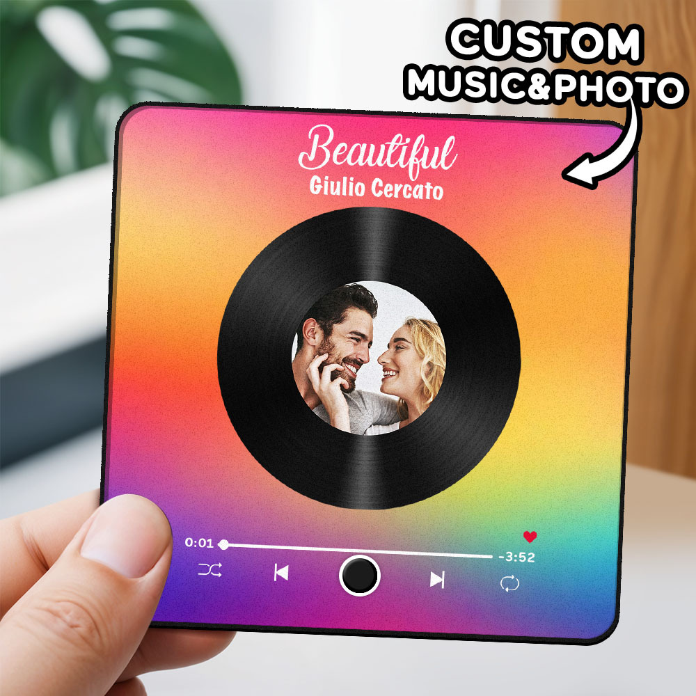 Personalized Photo Album Fridge Magnet Music Wall Photo Sticker Music Movement That Can Be Played Without Cell Phone Music Fridge Magnet Pro Can Play Songs Christmas Gift for Her
