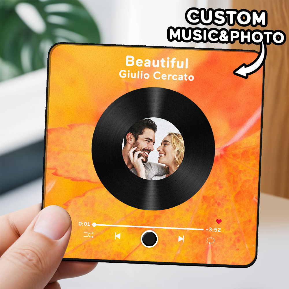 Personalized Photo Album Fridge Magnet Music Wall Photo Sticker Music Movement That Can Be Played Without Cell Phone Music Fridge Magnet Pro Can Play Songs Christmas Gift for Her