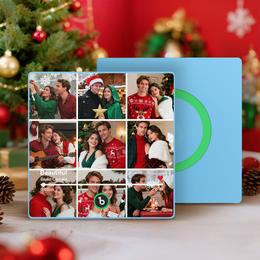 Christmas Gifts Gift for Him New 4.0 Upgrade Custom Music Fridge Magnet Colorful Frame Album Fridge Magnet Can Play Songs Gift for Couple