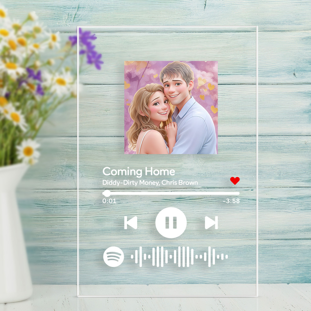 Custom Song Poster Scannable Spotify Code Acrylic Music Plaque Night Light Gifts For Christmas