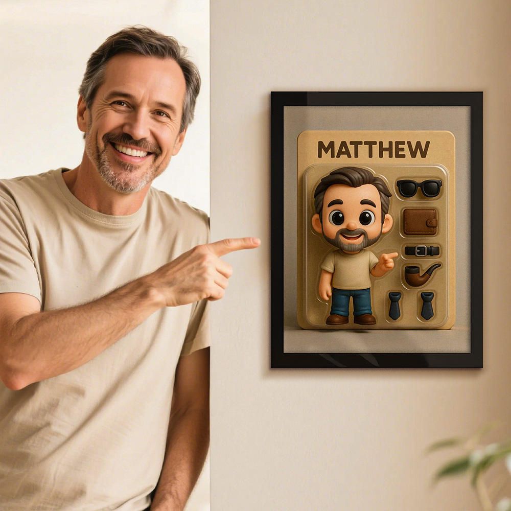 Custom 2D Action Figure Portraits | Personalized Toy Box Art | Custom Photo Frame Decorations