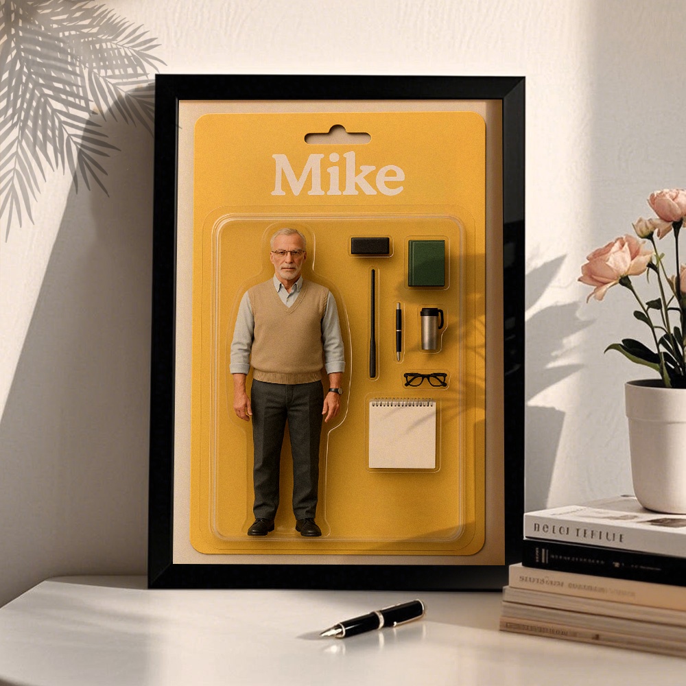 Custom 2D Action Figure Portraits | Personalized Toy Box Art | Custom Photo Frame Decorations