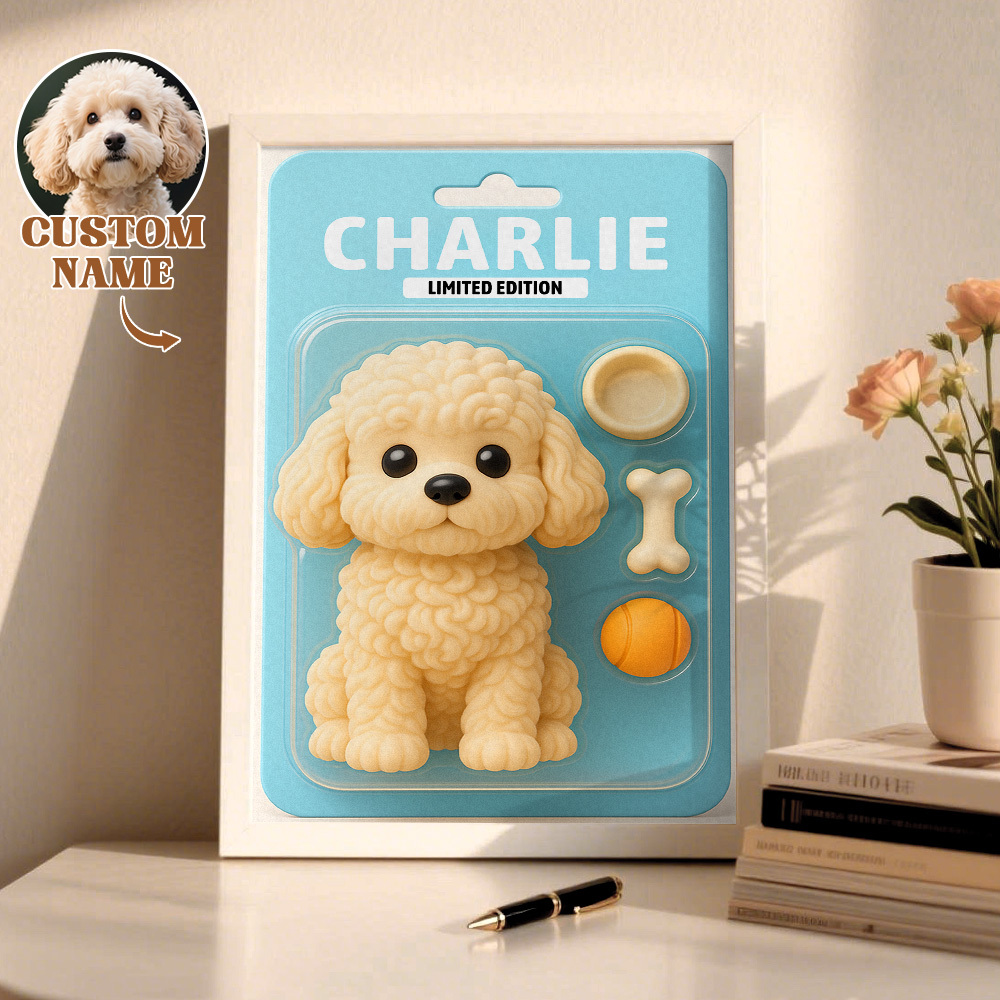 Custom Pet Photo Cartoon Wooden Frame Decorations Cute Decor Plaque Gifts